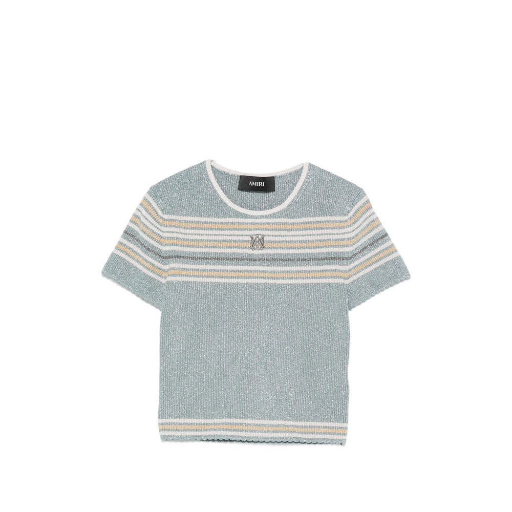Amiri Logo-embroidered Striped Top