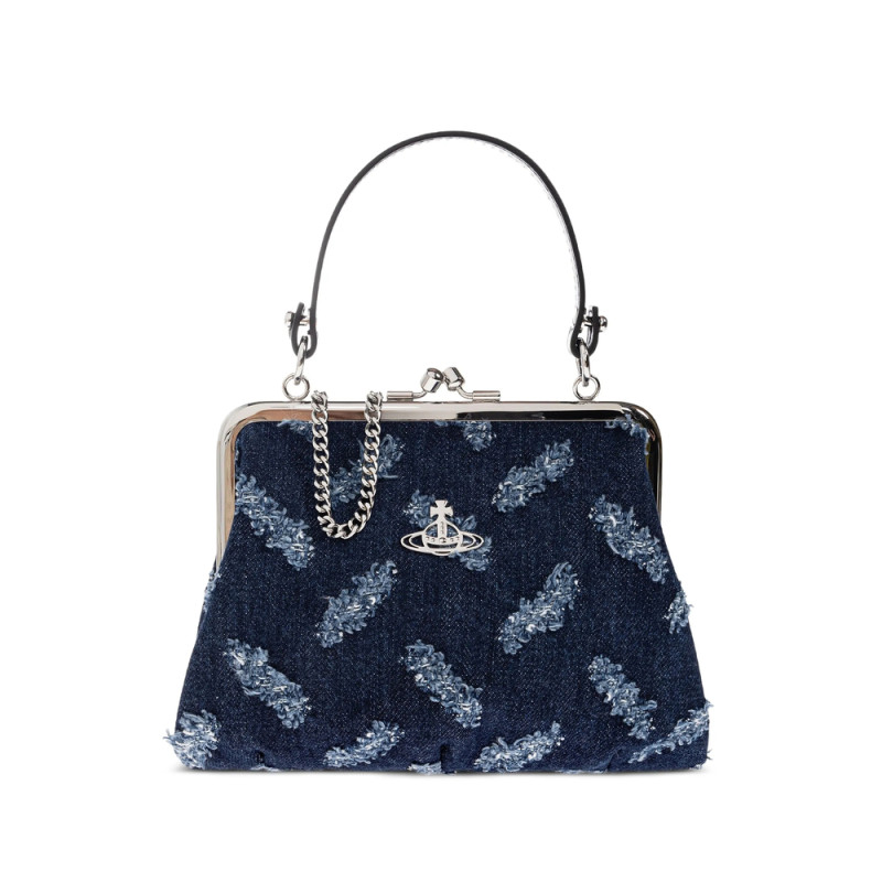 Vivienne Westwood Orb-pattern Frayed Denim Tote Bag