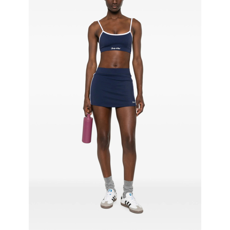 Sporty & Rich Signature Logo Court Logo-print Performance Skirt