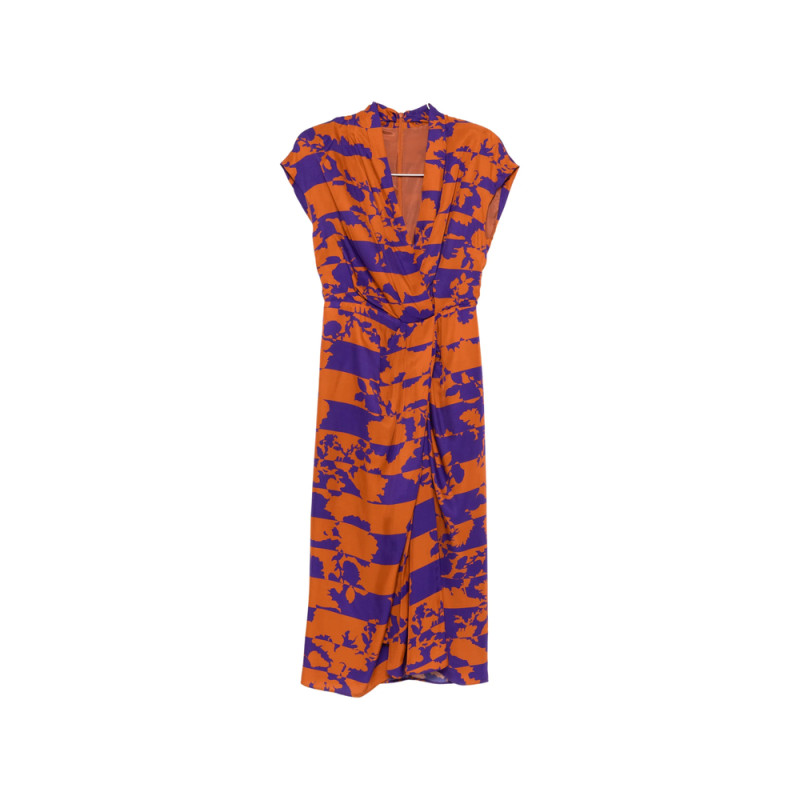 Dries Van Noten Floral Print Draped Dress