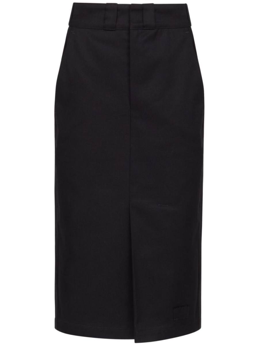 high-rise midi skirt