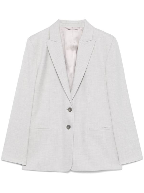 mélange-effect flannel blazer