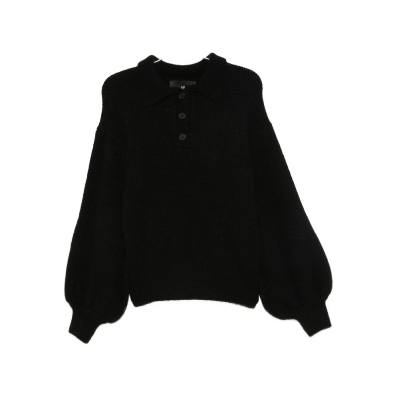 Mr Mittens Polo-neck Balloon-sleeve Sweater