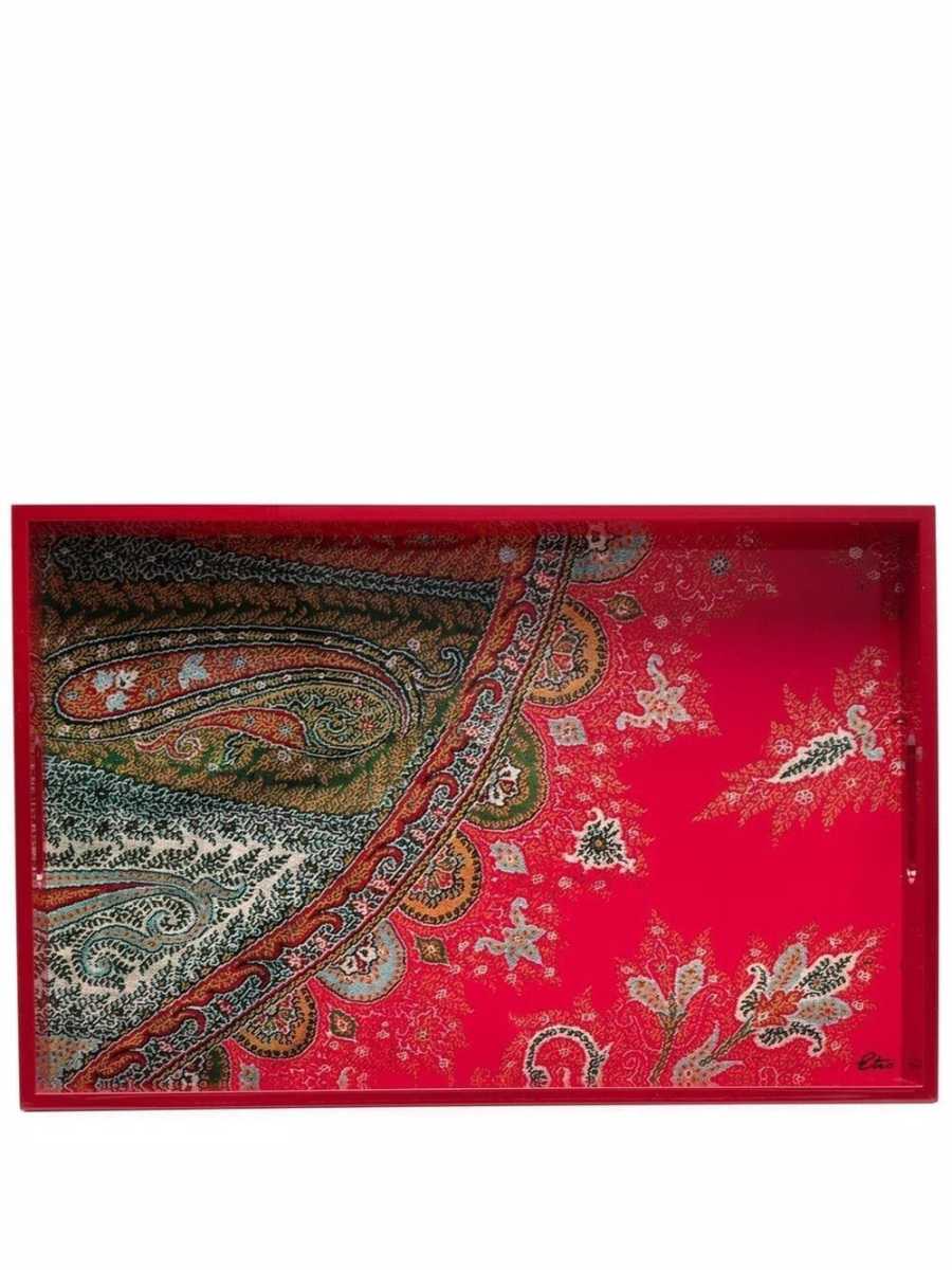 paisley-print tray