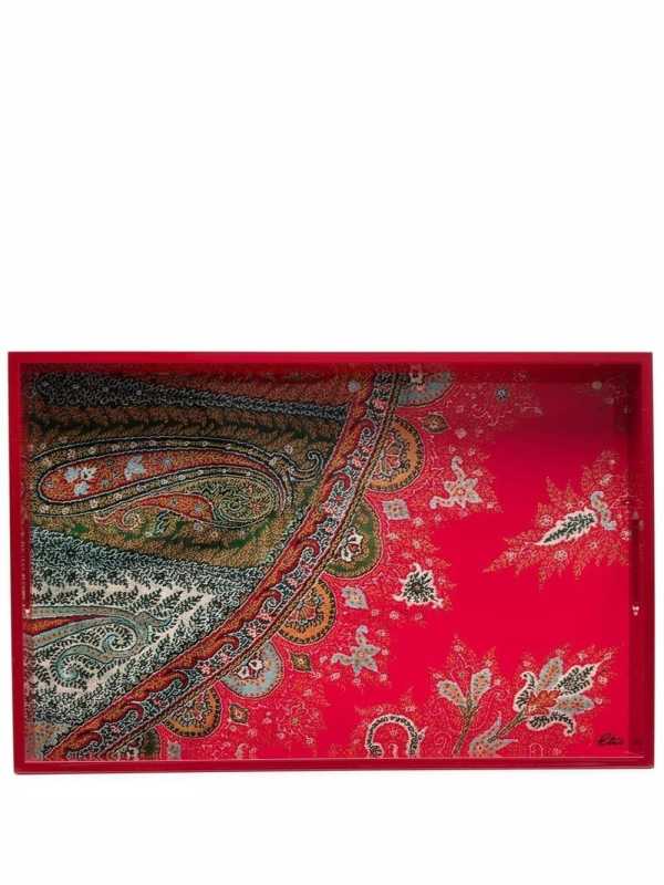 paisley-print tray
