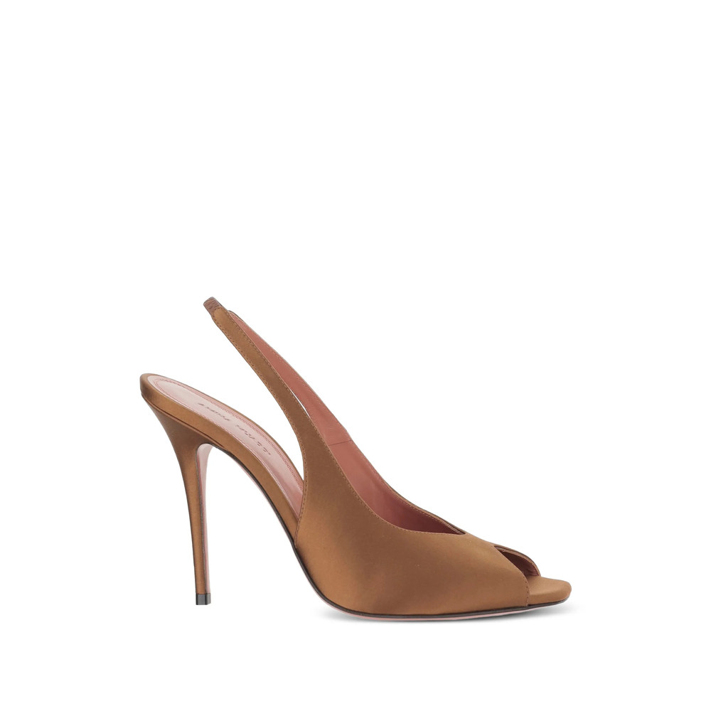 Amina Muaddi Anok Open Toe Slingback Pumps
