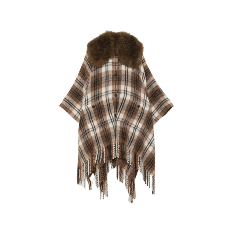 Moncler Grenoble Check-pattern Cape