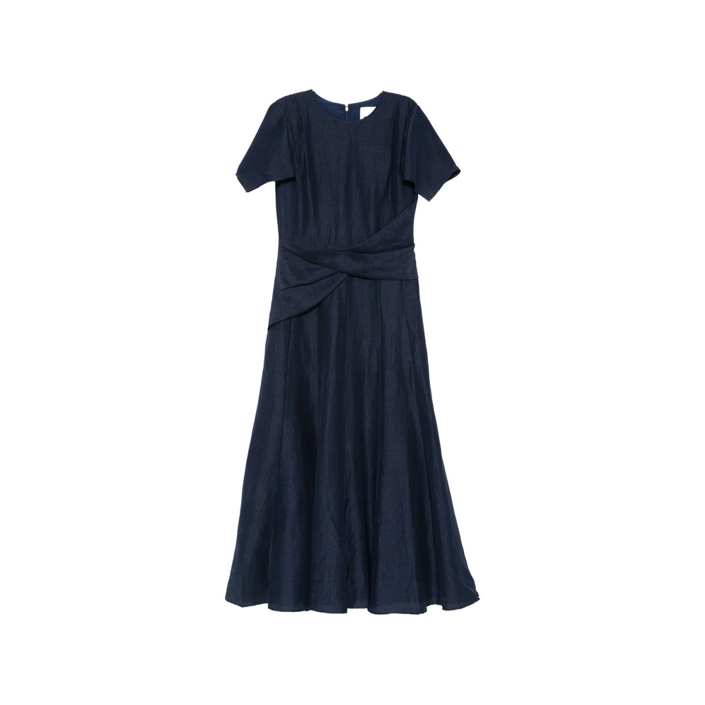 Roland Mouret Pleated Flutter-sleeve Midi Dress