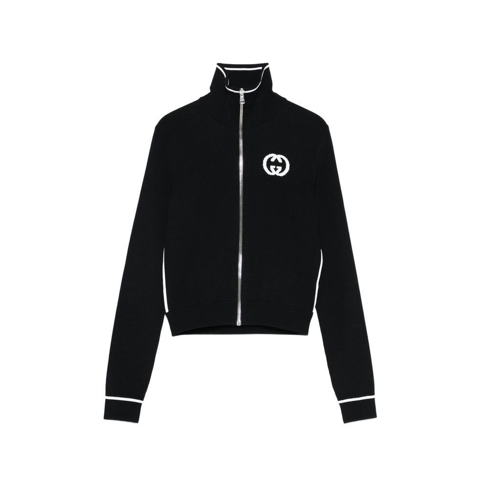 Gucci Logo-intarsia Zip Cardigan