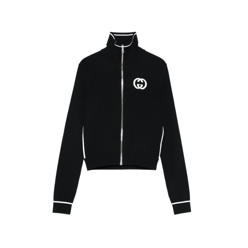 Gucci Logo-intarsia Zip Cardigan
