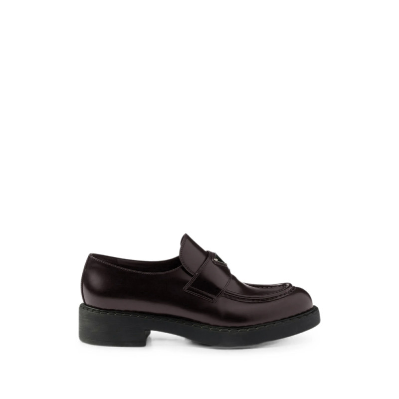 Prada Chocolate Brushed Leather Loafers