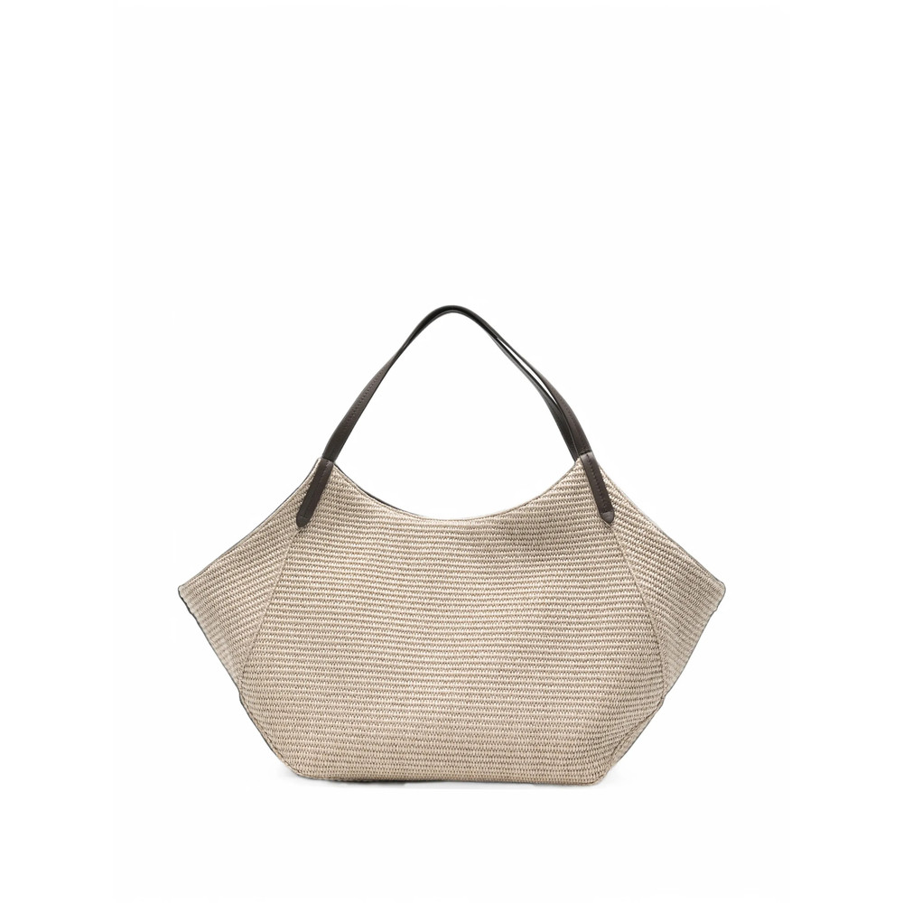 Brunello Cucinelli Woven Leather-trim Shoulder Bag