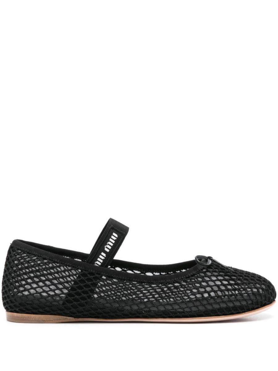 mesh-design ballet flats