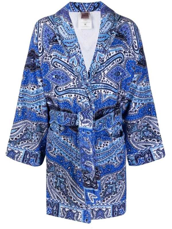 paisley-print cotton robe