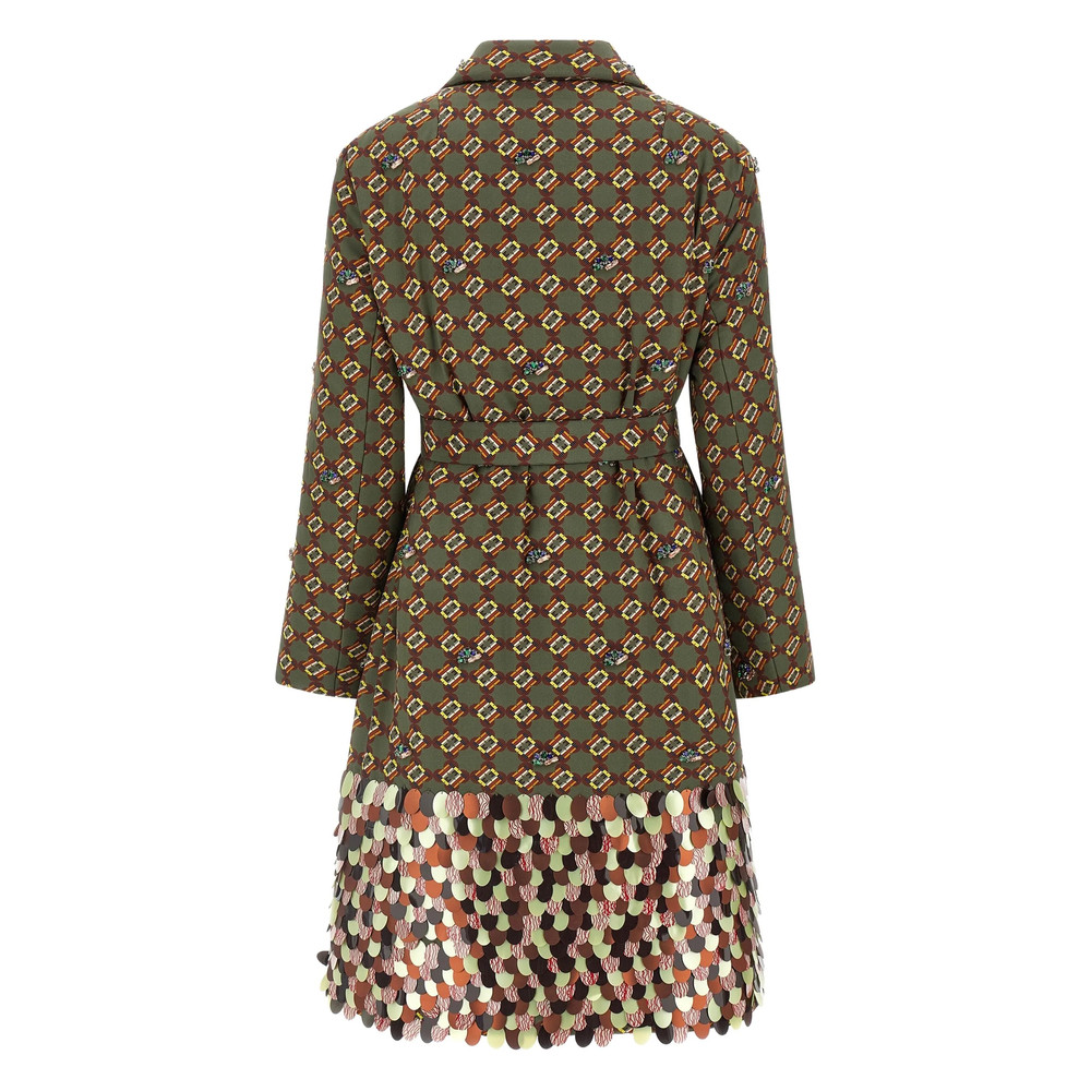 Dries Van Noten Roltas Crystal-appliqué Patterned Coat