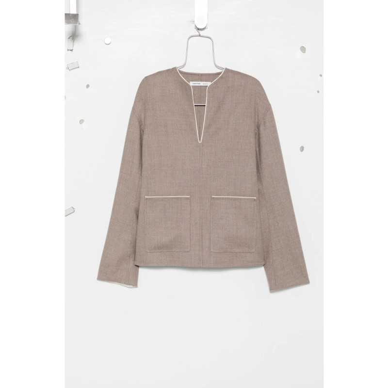 Carven Piped-trim V-neck Top