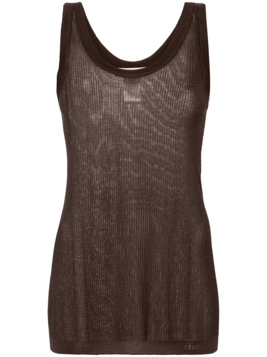 fine-ribbed seamless tank top