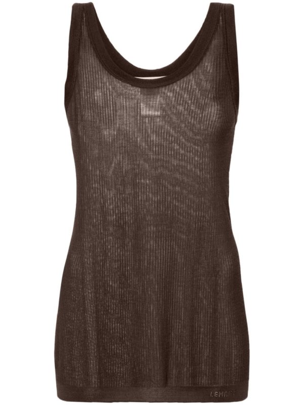 fine-ribbed seamless tank top