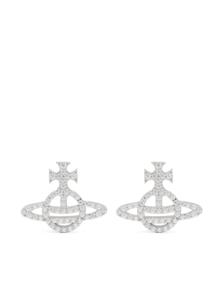 Calliope embellished Orb-plaque earrings