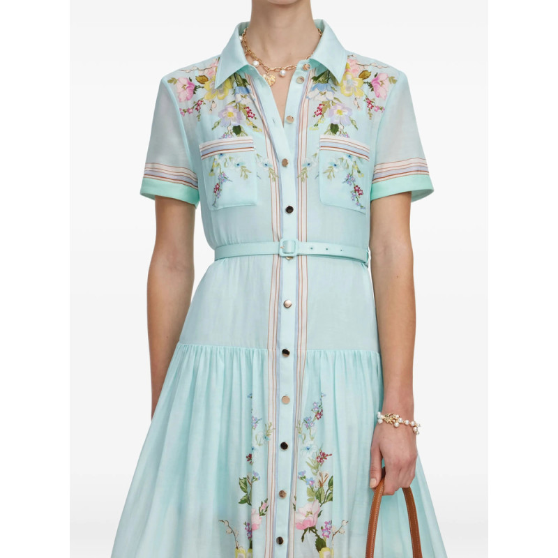 Self-portrait Floral-print Belted Maxi Dress