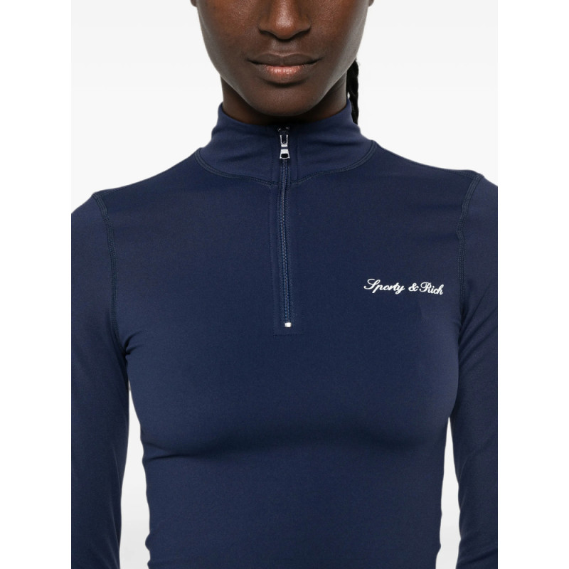 Sporty & Rich Signature Logo Quarter-zip Performance Top
