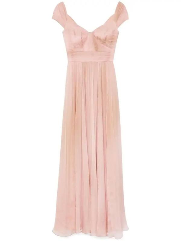 pleated gown