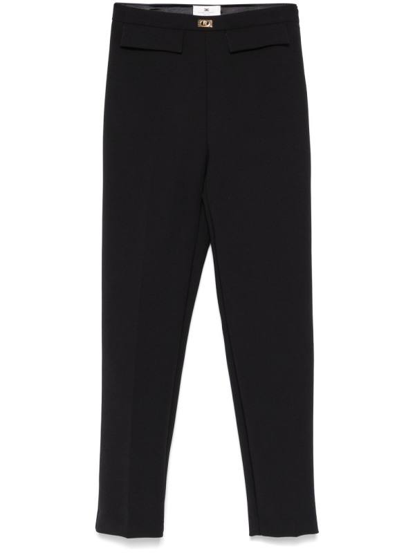 logo-plaque slim-fit trousers