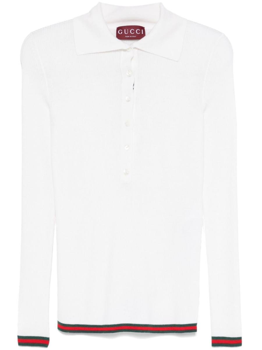Web-stripe polo top