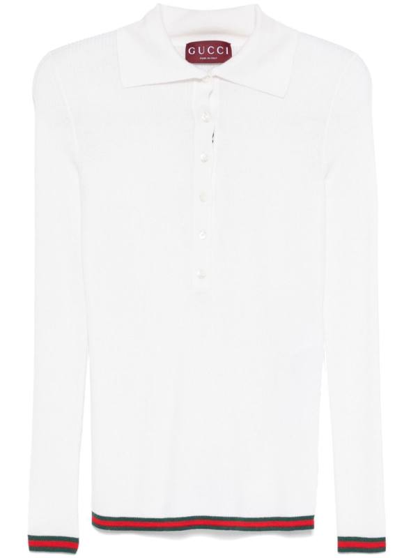 Web-stripe polo top