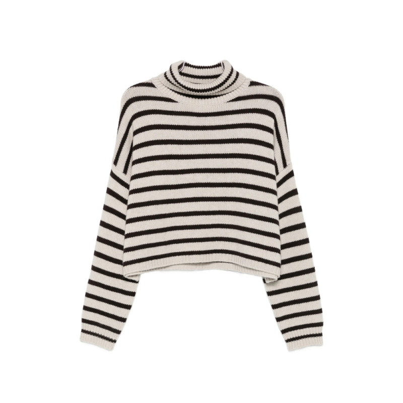 Lisa Yang Zerlina Striped Roll-neck Sweater