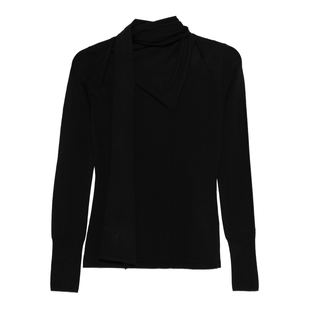 Mark Kenly Domino Tan Scarf-detail Sweater