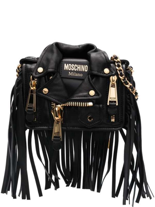 Biker fringed shoulder bag