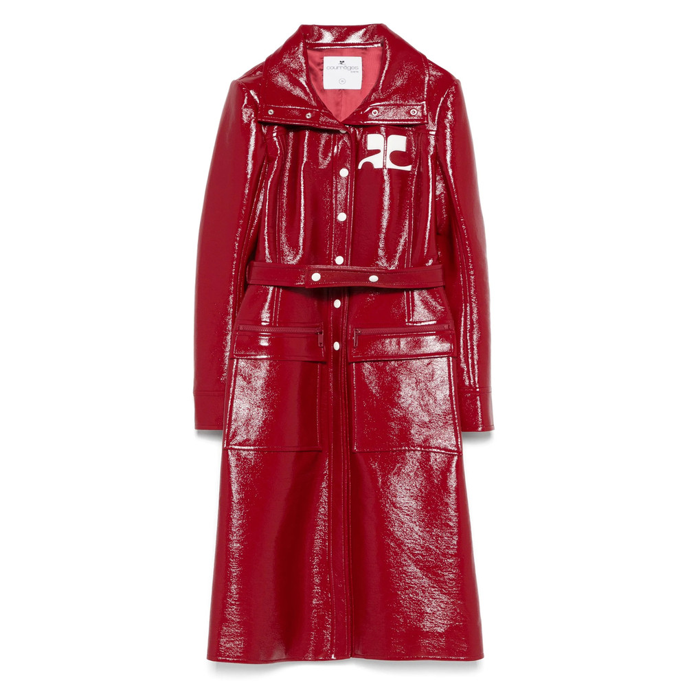 Courrèges Faux-leather Logo Trench Coat