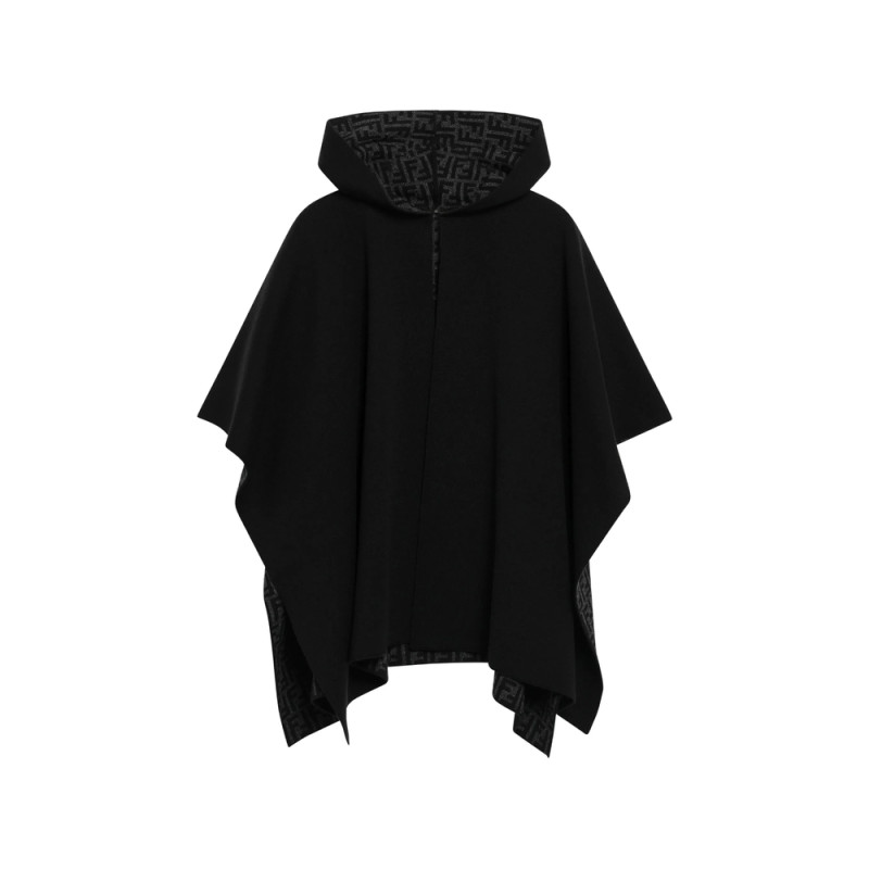 Fendi FF Zucca Logo-pattern Hooded Poncho