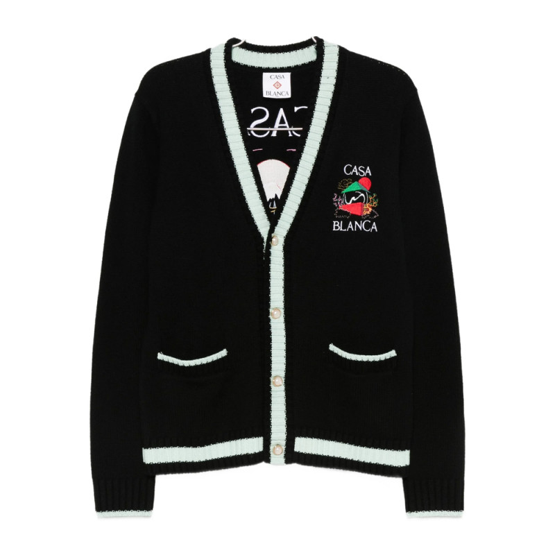Casablanca Embroidered Panel Cardigan