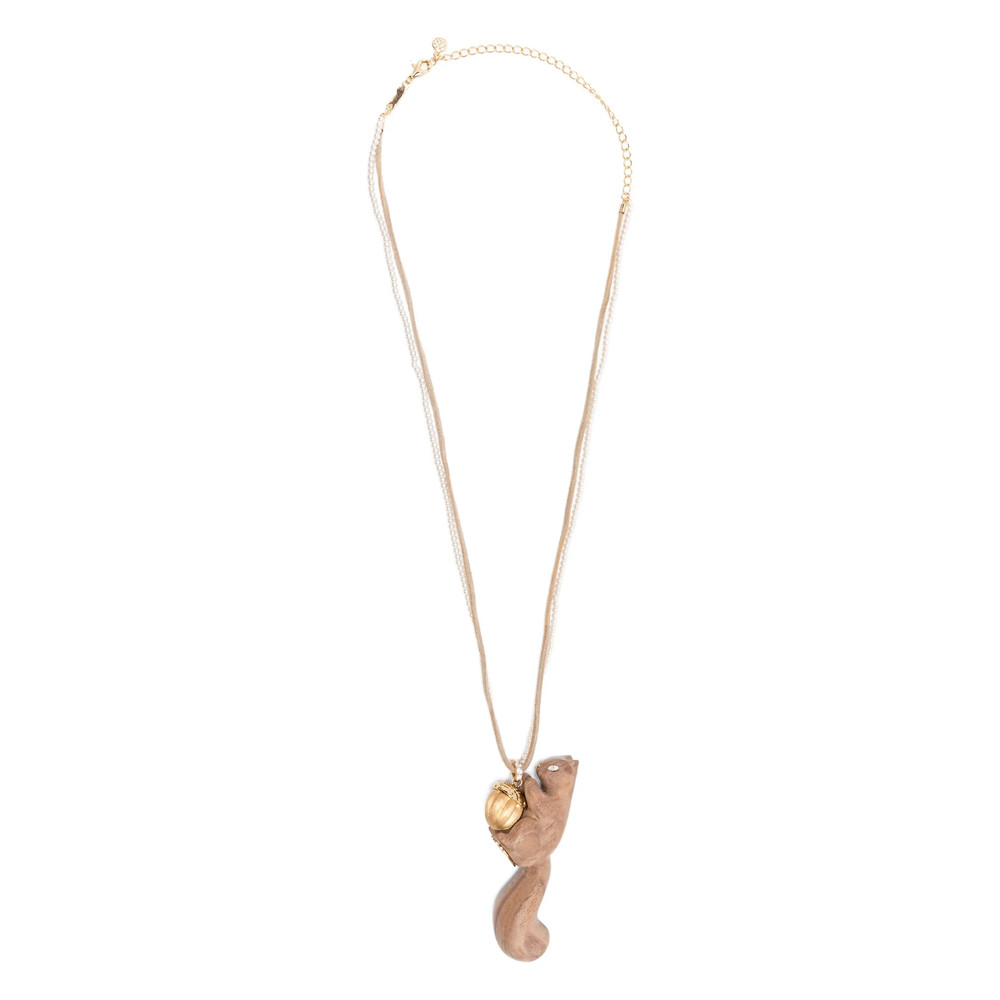 Yvmin Squirrel Acorn Necklace