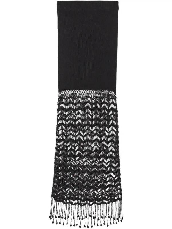 macramé-detailing maxi skirt