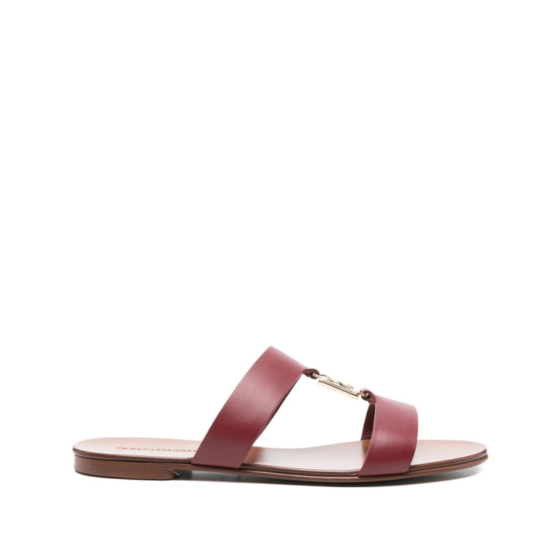 Dolce & Gabbana Leather Logo-plaque Sandals