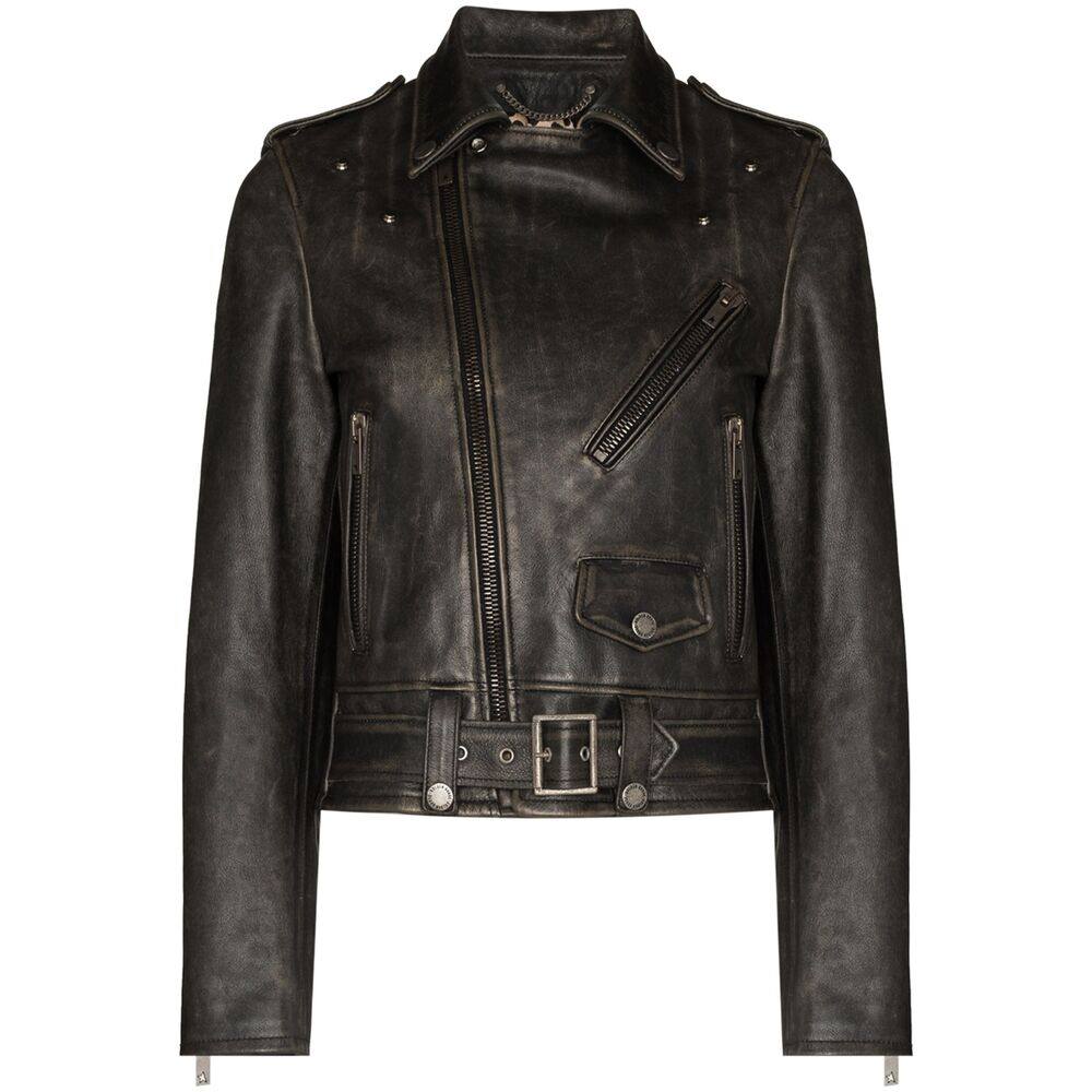 Golden Goose Distressed-effect Leather Biker Jacket