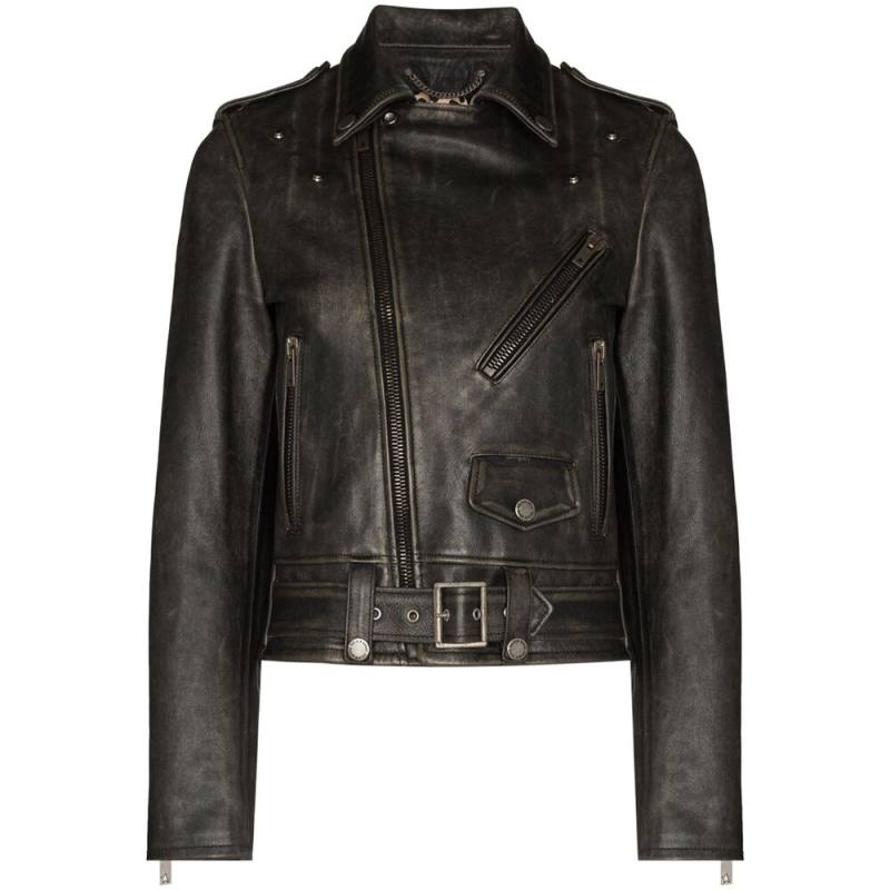 Golden Goose Distressed-effect Leather Biker Jacket