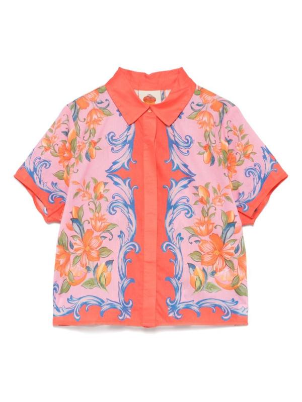 floral-print shirt