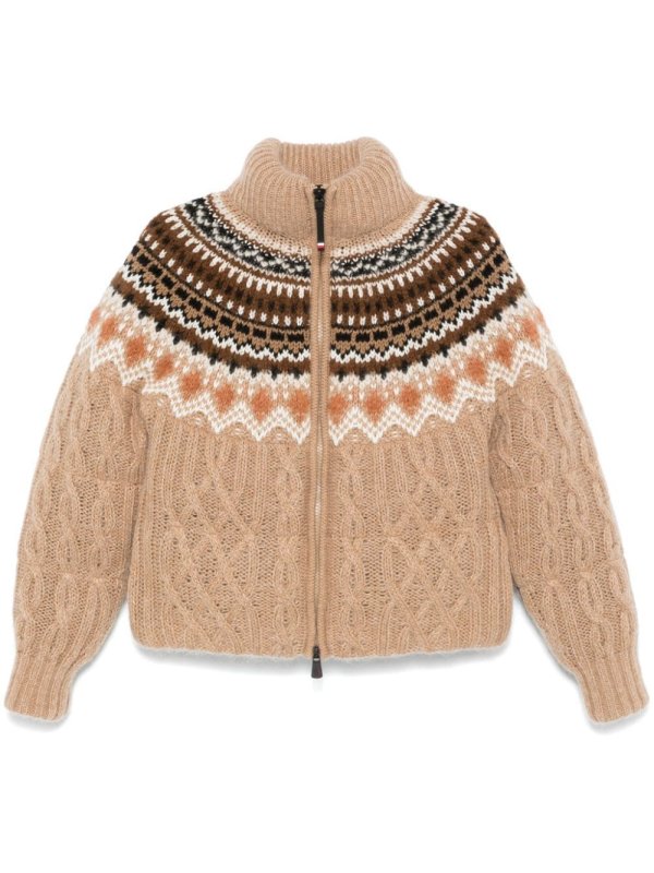 patterned-jacquard puffer jacket