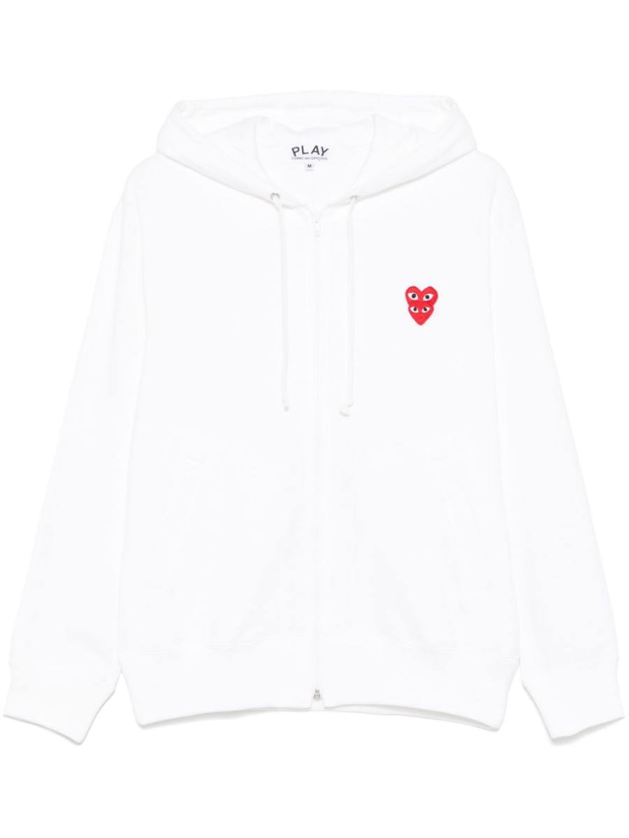 Double Heart-patch hoodie