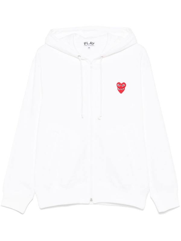 Double Heart-patch hoodie