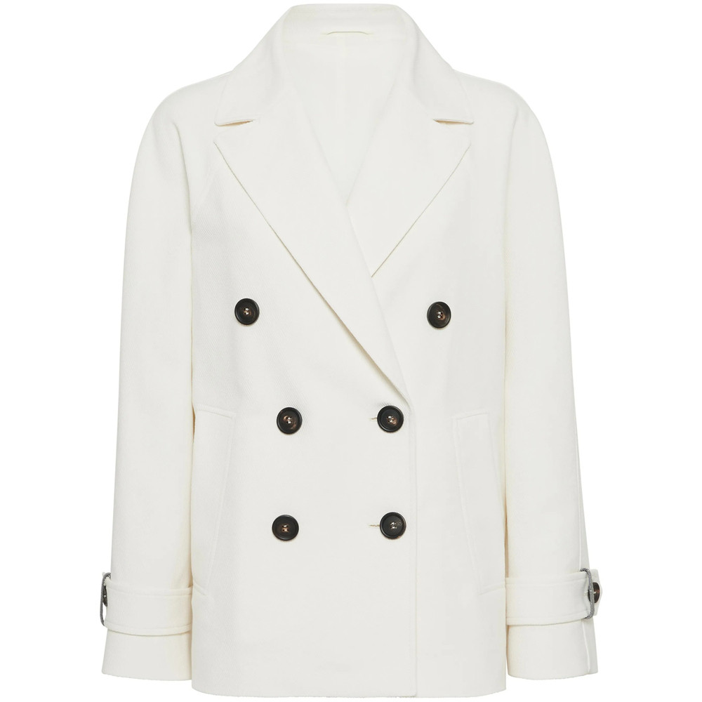 Brunello Cucinelli Monili Bead-embellished Peacoat