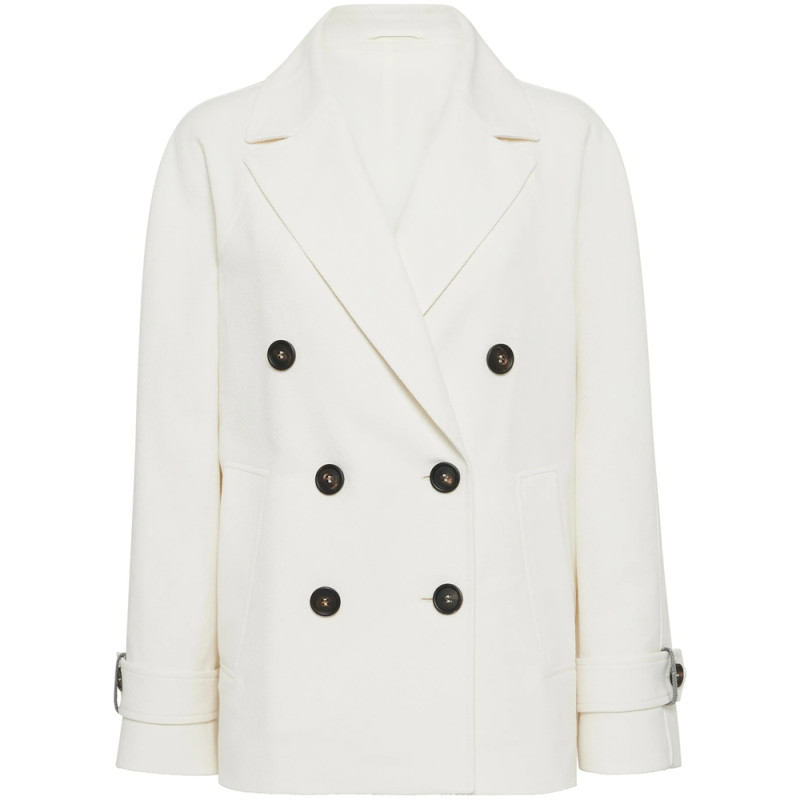 Brunello Cucinelli Monili Bead-embellished Peacoat