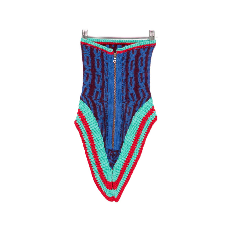 Dries Van Noten Zip-up Jacquard-knit Collar
