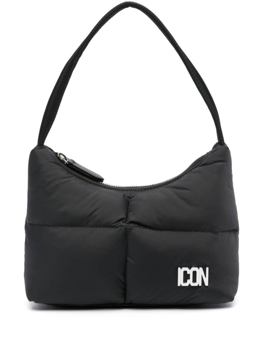 gothic-logo puffer shoulder bag