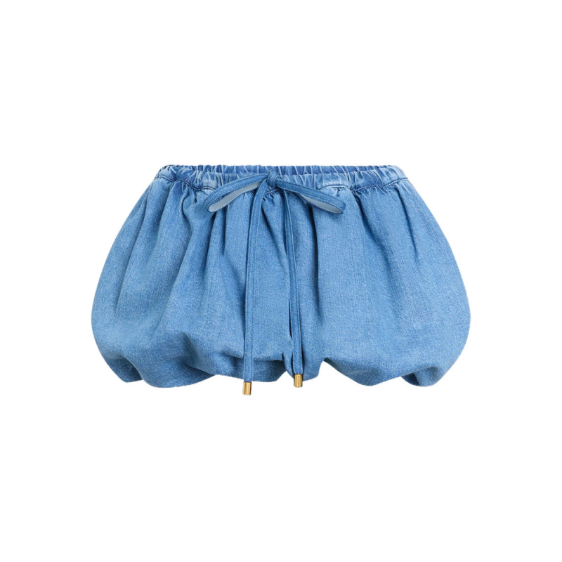 Patou Drawstrings Mini A-line Skirt