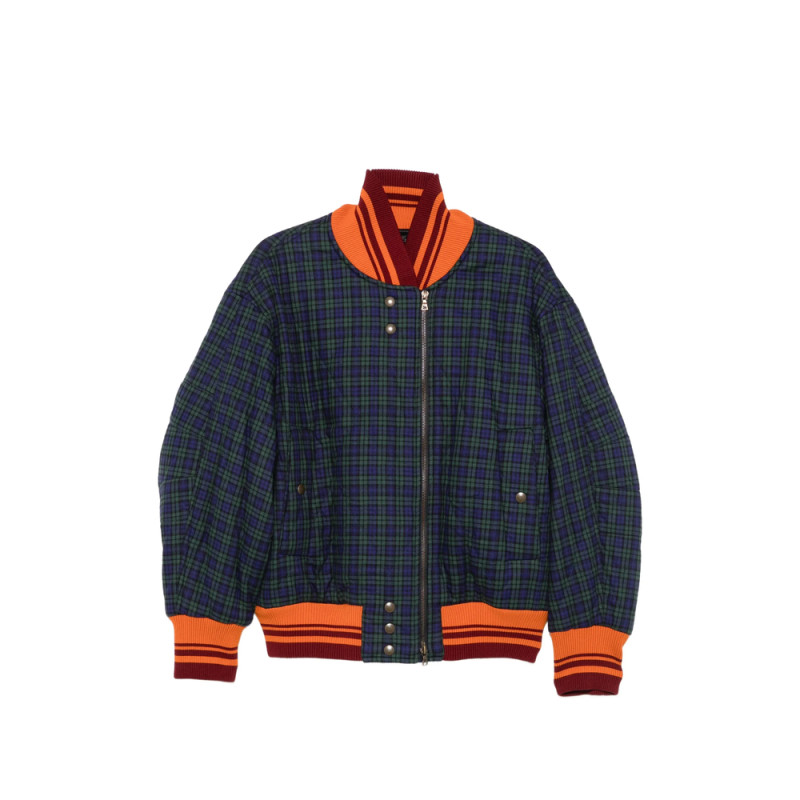 Dries Van Noten Valdi Quilted Checked Bomber Jacket